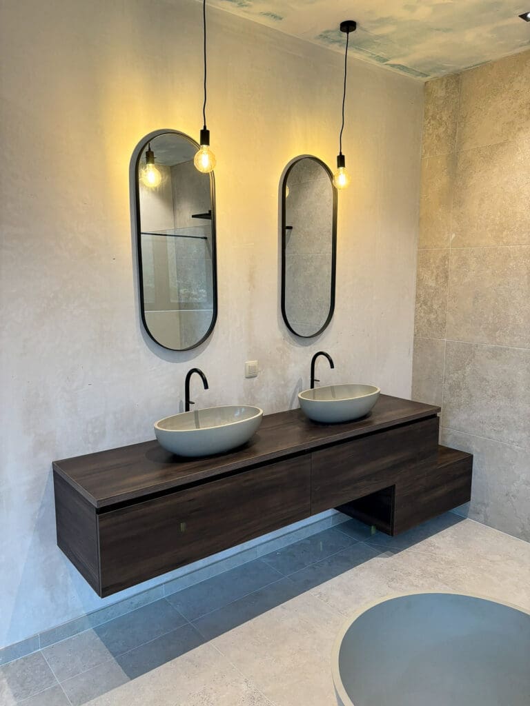 Badkamerrenovatie Aalst - dubbele lavabo